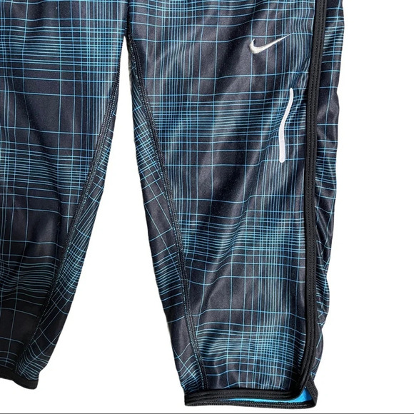 🛍️3/$40 Nike Running  Capri Dri Fit Plaid Capri Blue Size XS - Picture 3 of 6